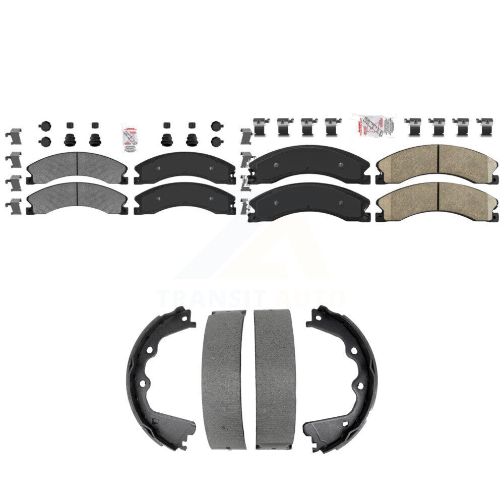 Semi-Metallic Ceramic Disc Brake Pads Front Rear Kit For GMC Chevrolet Sierra HD