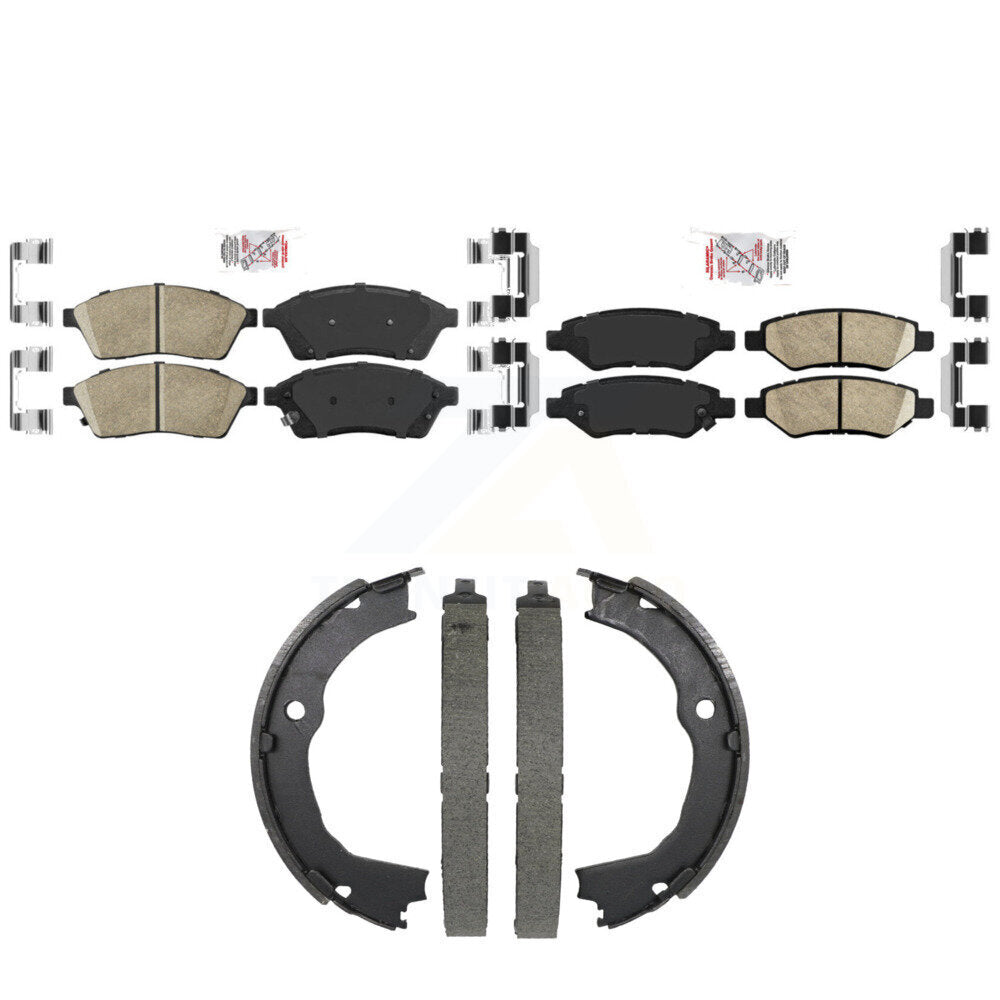 Ceramic Disc Brake Pads Front Rear Kit For 2010-2016 Cadillac SRX