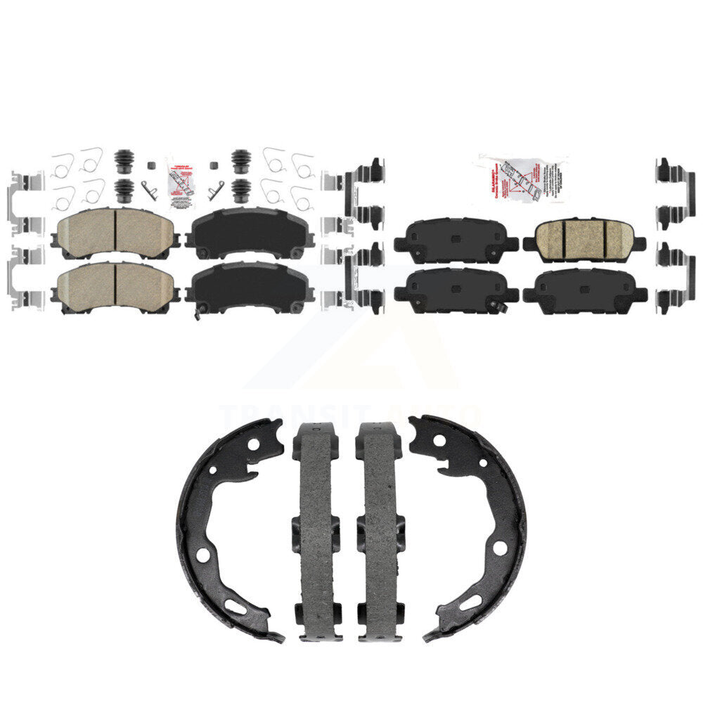 Ceramic Disc Brake Pads And Rear Parking Shoes Front Kit For