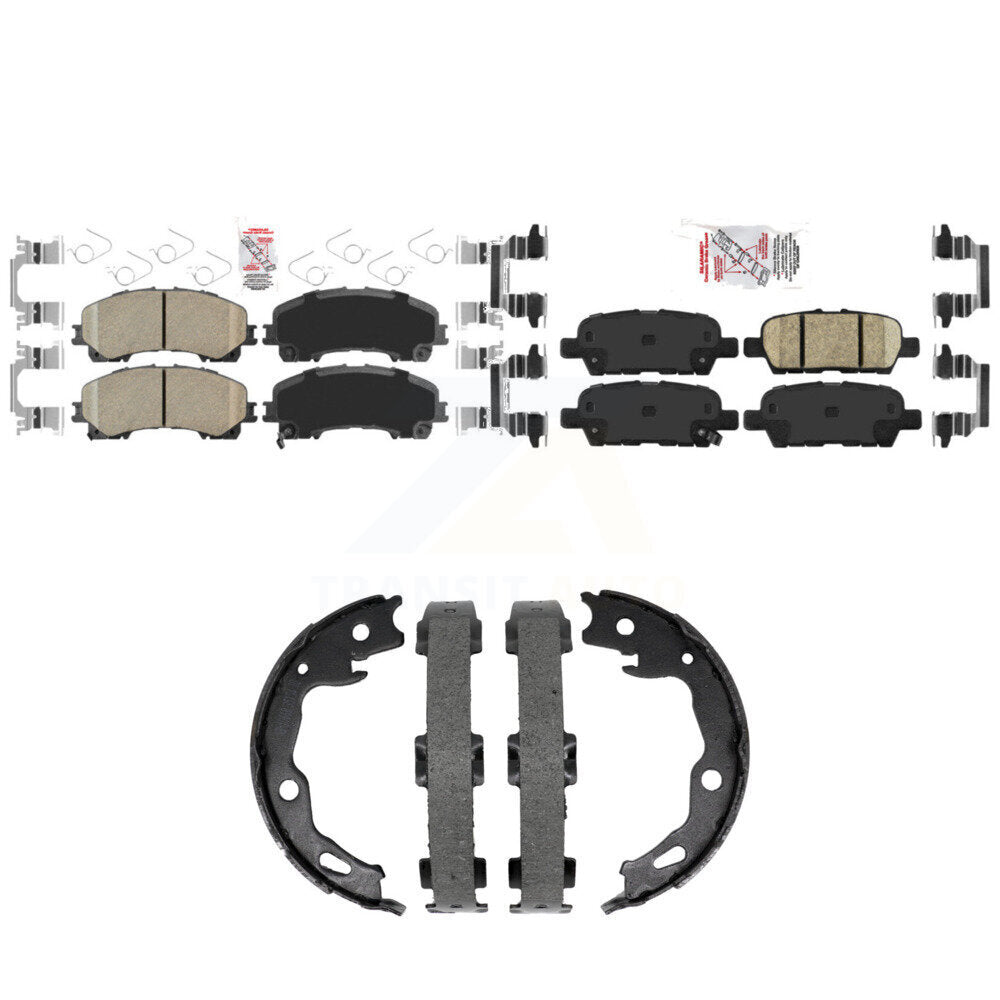 Ceramic Disc Brake Pads And Rear Parking Shoes Front Kit For