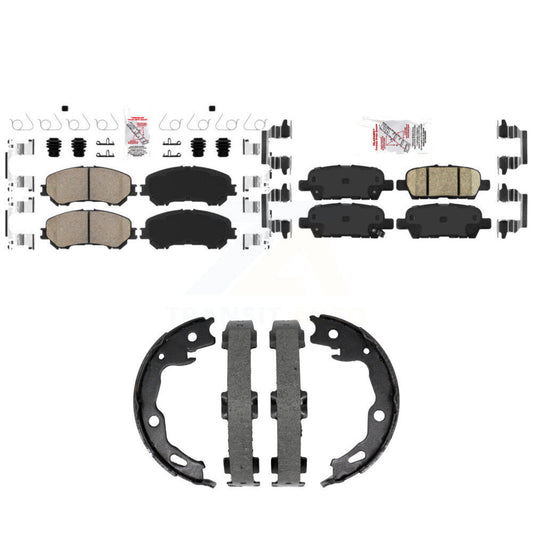 Ceramic Disc Brake Pads And Rear Parking Shoes Front Kit For Nissan