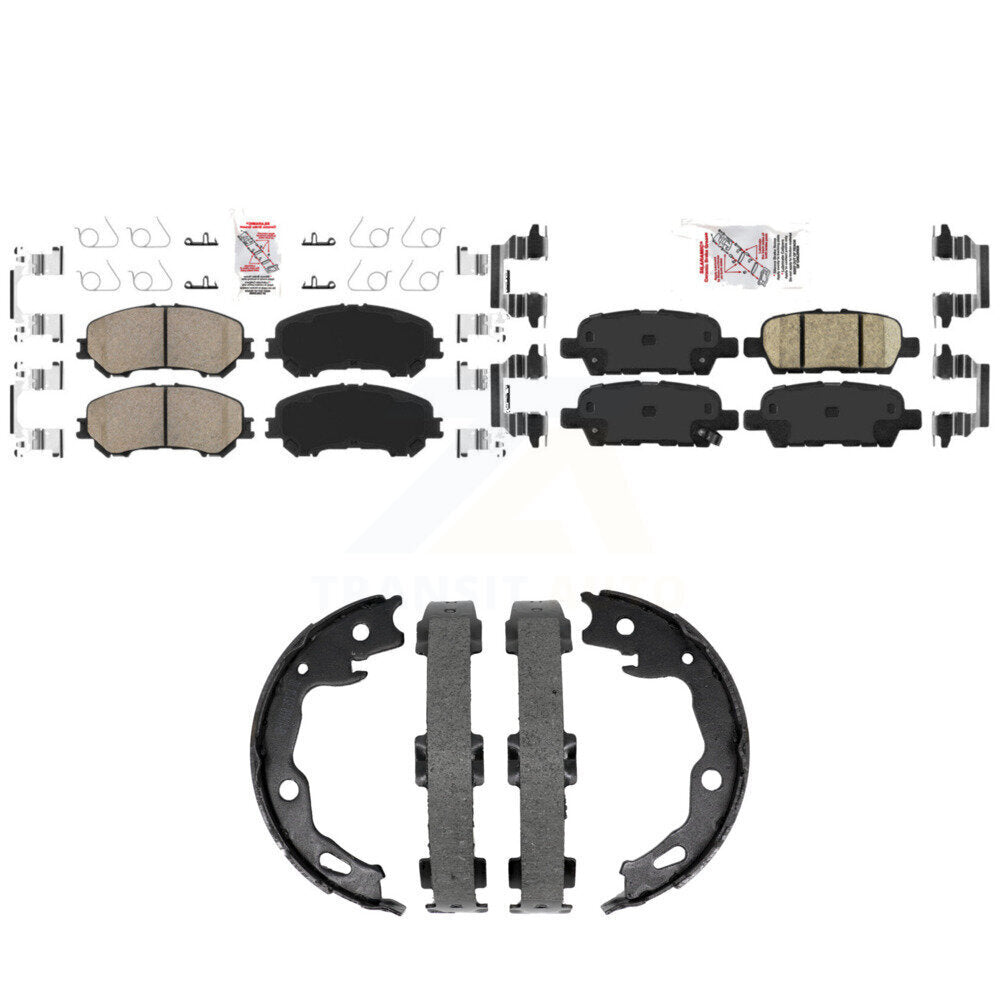 Ceramic Disc Brake Pads And Rear Parking Shoes Front Kit For Nissan