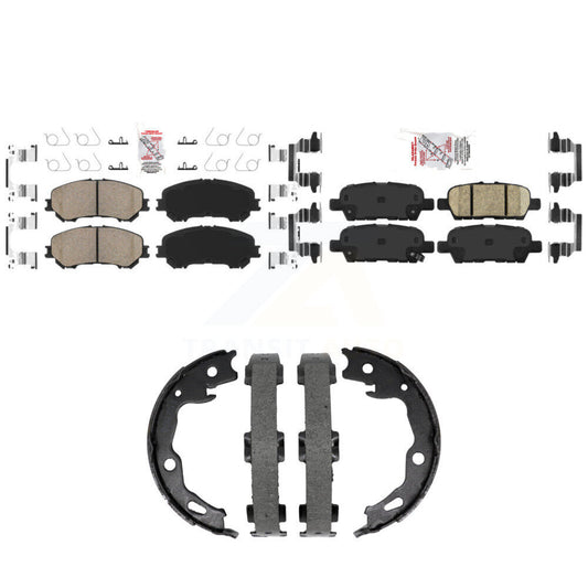 Ceramic Disc Brake Pads And Rear Parking Shoes Front Kit For Nissan
