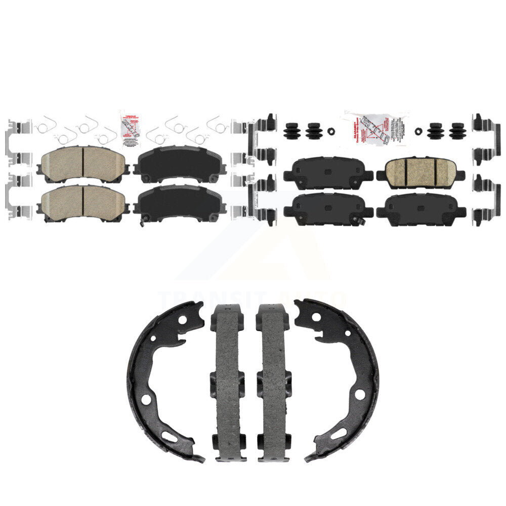 Ceramic Disc Brake Pads And Rear Parking Shoes Front Kit For