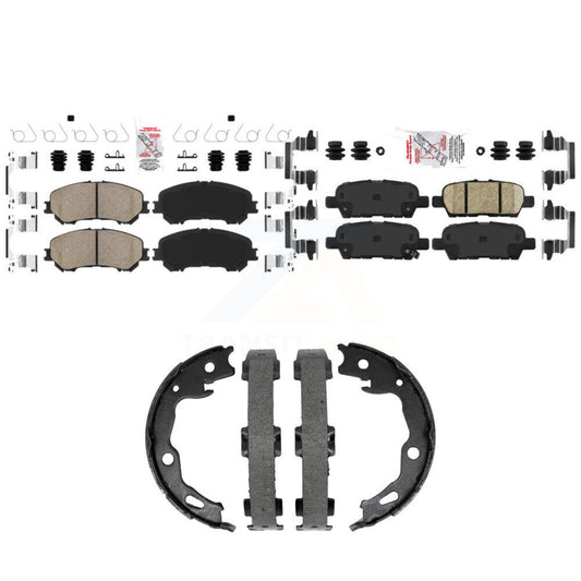 Ceramic Disc Brake Pads And Rear Parking Shoes Front Kit For Nissan
