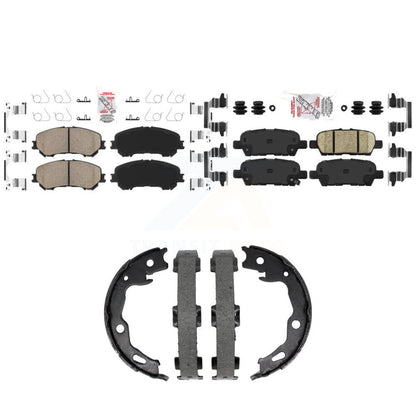 Ceramic Disc Brake Pads And Rear Parking Shoes Front Kit For Nissan