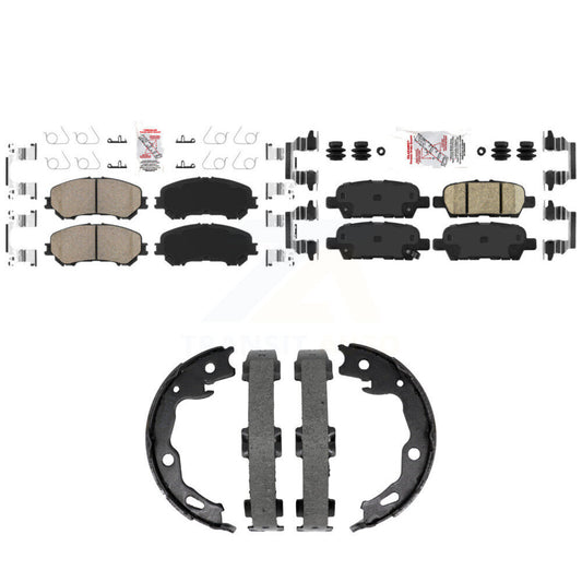 Ceramic Disc Brake Pads And Rear Parking Shoes Front Kit For Nissan