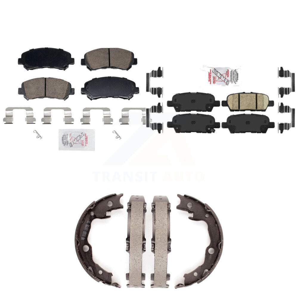 Ceramic Disc Brake Pads And Rear Parking Shoes Front Kit For Nissan