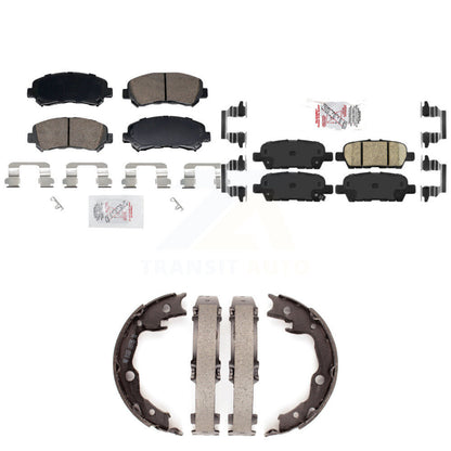 Ceramic Disc Brake Pads And Rear Parking Shoes Front Kit For Nissan