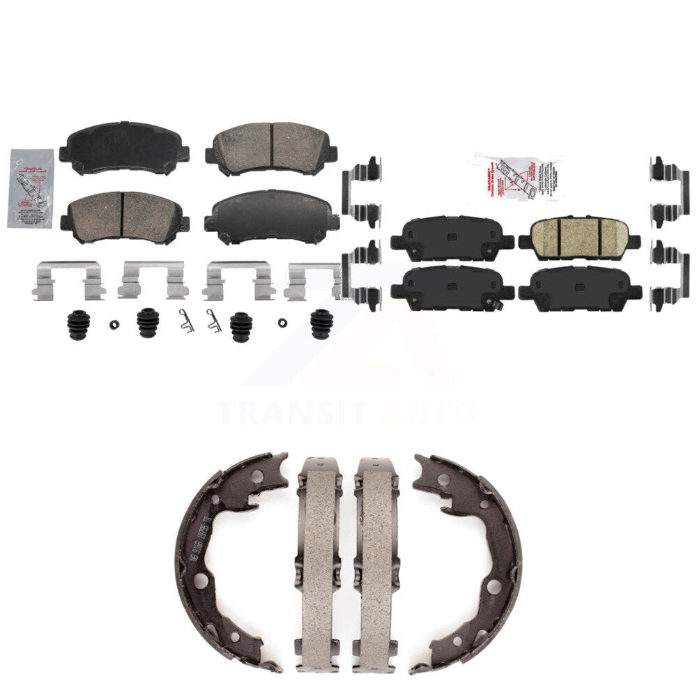 Ceramic Disc Brake Pads And Rear Parking Shoes Front Kit For Nissan