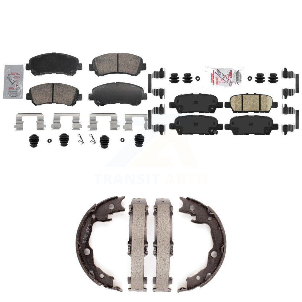 Ceramic Disc Brake Pads And Rear Parking Shoes Front Kit For Nissan