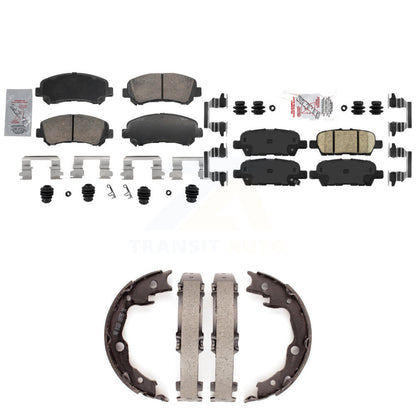 Ceramic Disc Brake Pads And Rear Parking Shoes Front Kit For Nissan