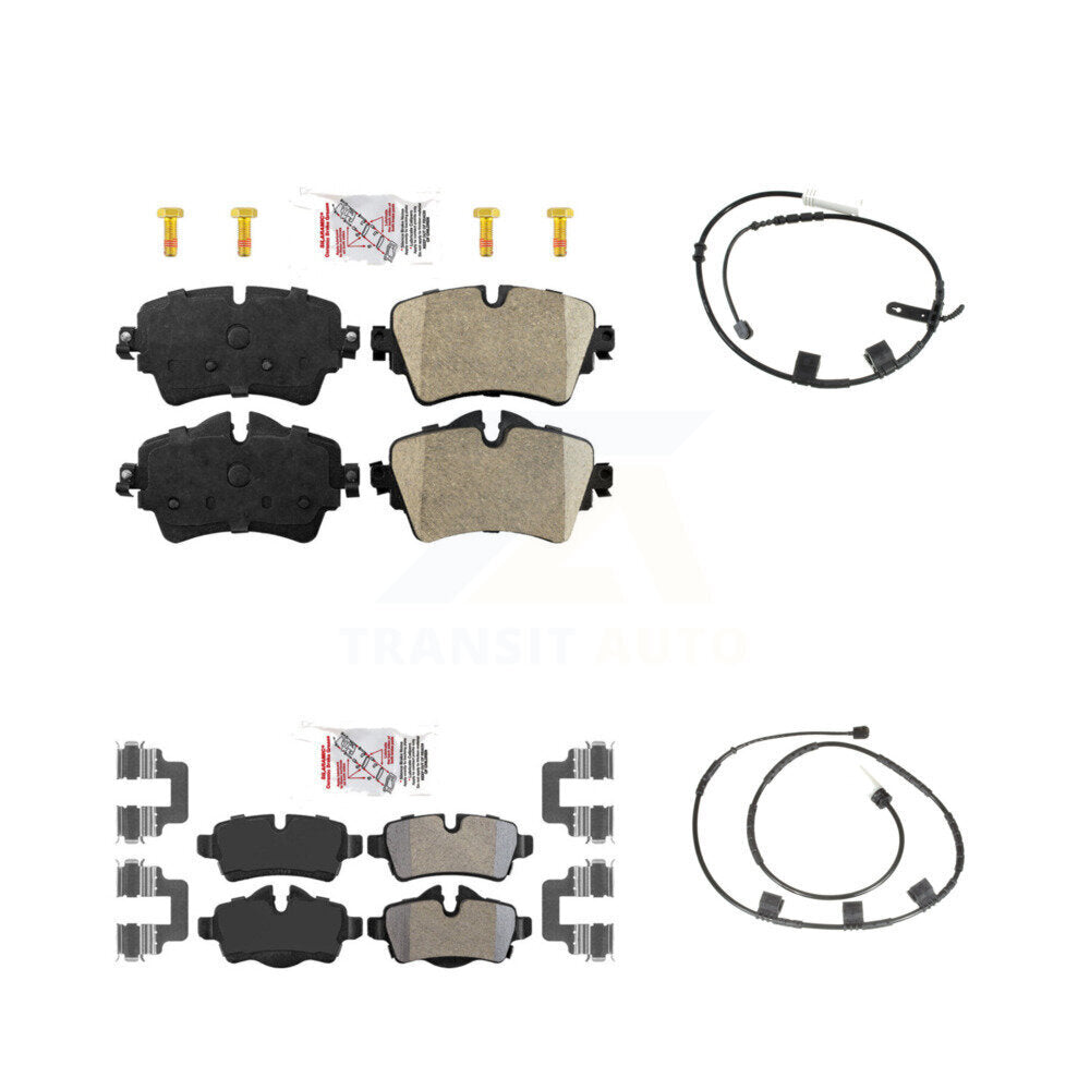 Ceramic Disc Brake Pads And Wear Sensor Front Rear Kit For 2015 Mini Cooper 1.6L