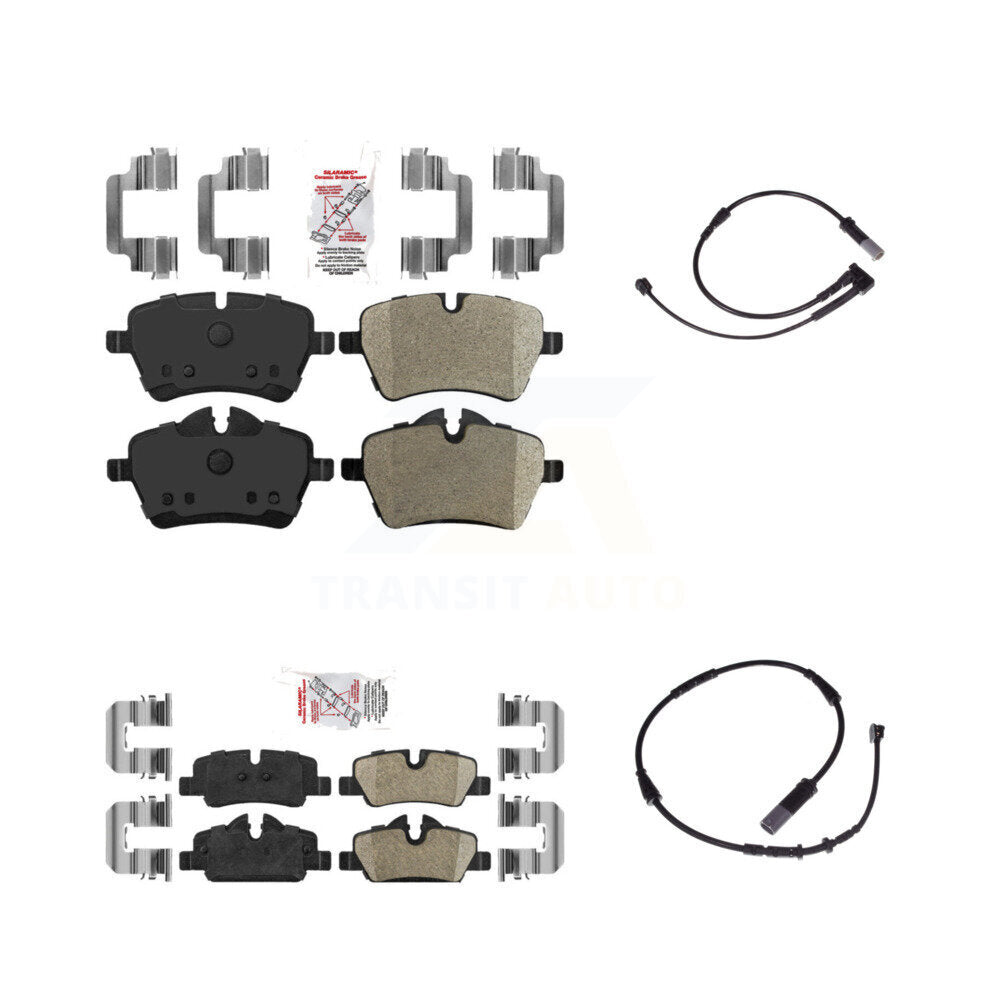 Ceramic Disc Brake Pads And Wear Sensors Front Rear Kit For Mini Cooper
