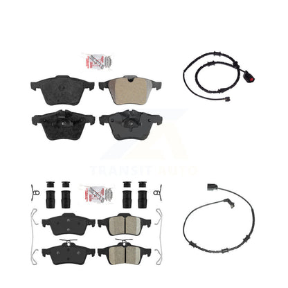 Ceramic Disc Brake Pads And Wear Sensors Front Rear Kit For Jaguar XJ