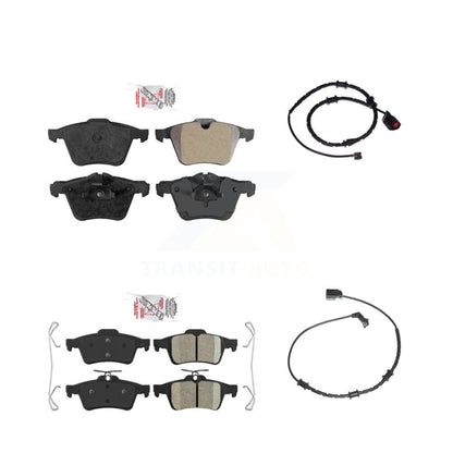 Ceramic Disc Brake Pads And Wear Sensors Front Rear Kit For Jaguar XJ