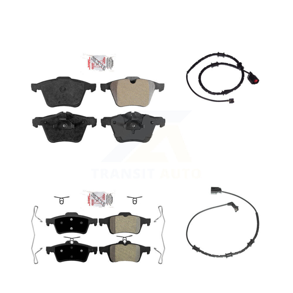 Ceramic Disc Brake Pads And Wear Sensors Front Rear Kit For Jaguar XJ