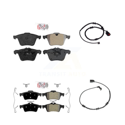 Ceramic Disc Brake Pads And Wear Sensors Front Rear Kit For Jaguar XJ