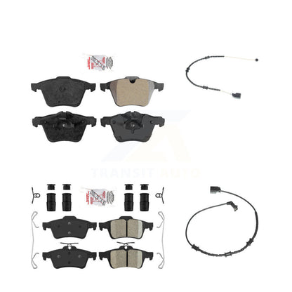 Ceramic Disc Brake Pads And Wear Sensors Front Rear Kit For Jaguar XJ