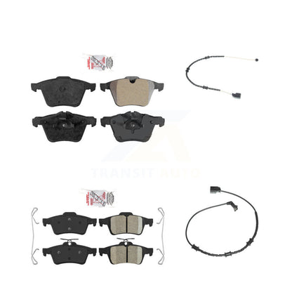Ceramic Disc Brake Pads And Wear Sensors Front Rear Kit For Jaguar XJ