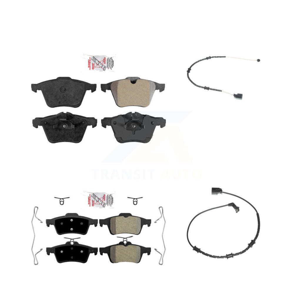 Ceramic Disc Brake Pads And Wear Sensors Front Rear Kit For Jaguar XJ