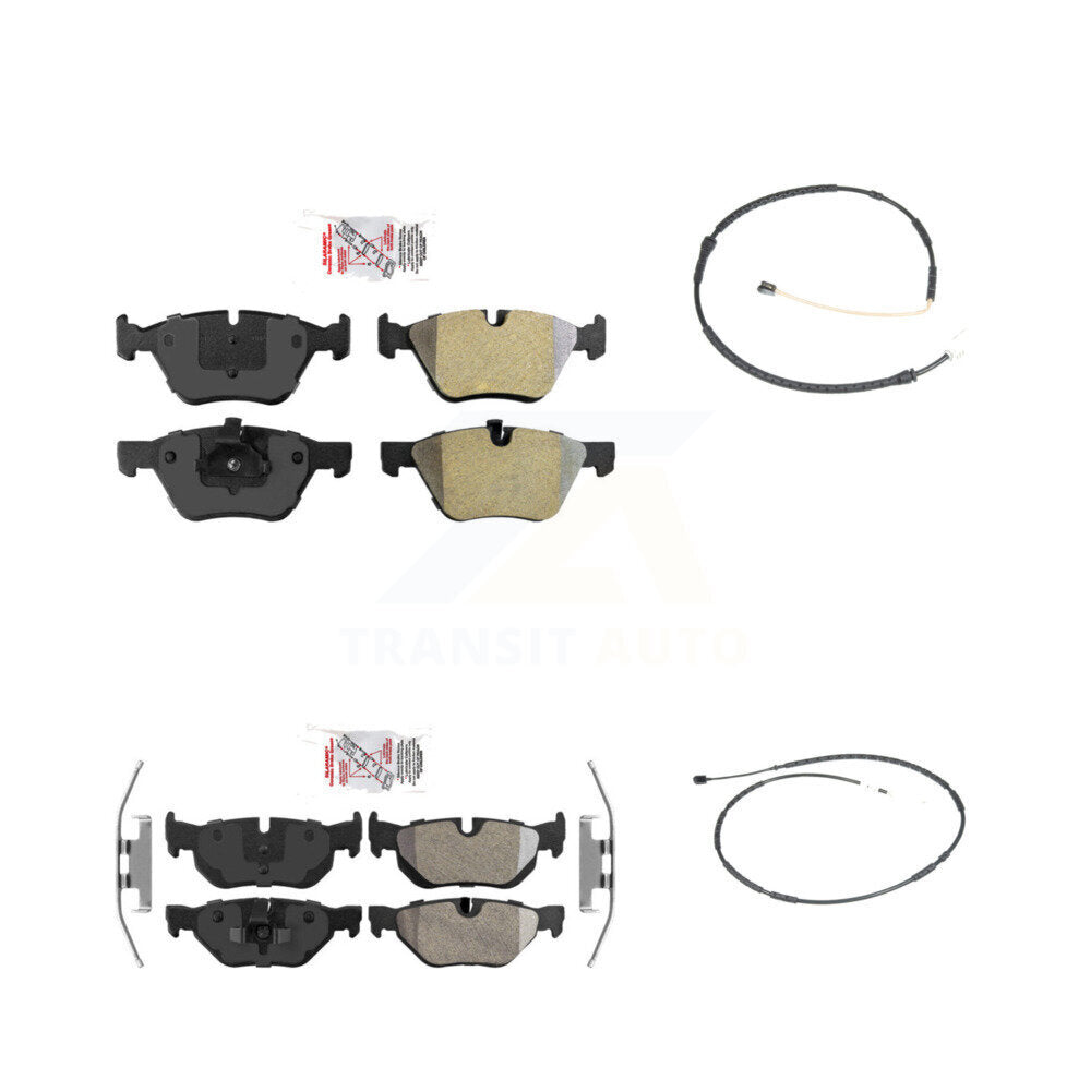 Ceramic Disc Brake Pads And Wear Sensor Front Rear Kit For 2012 BMW X1 xDrive28i