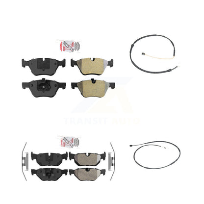 Ceramic Disc Brake Pads And Wear Sensor Front Rear Kit For 2012 BMW X1 xDrive28i