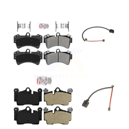 Ceramic Disc Brake Pads & Wear Sensor Front Rear Kit For Audi Q7 Porsche Cayenne