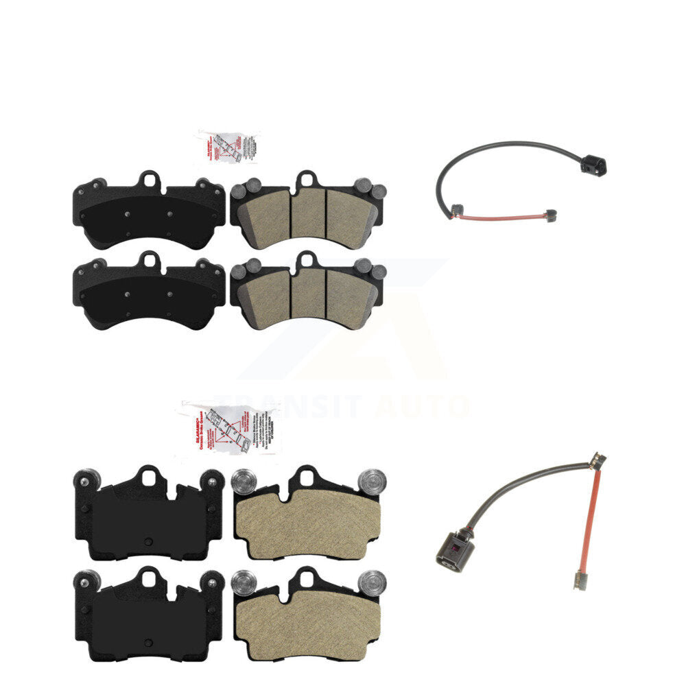 Ceramic Disc Brake Pads And Wear Sensors Front Rear Kit For Porsche Cayenne