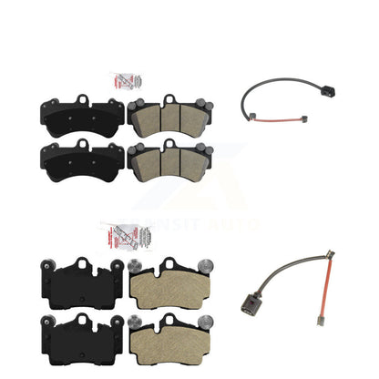Ceramic Disc Brake Pads And Wear Sensors Front Rear Kit For Porsche Cayenne