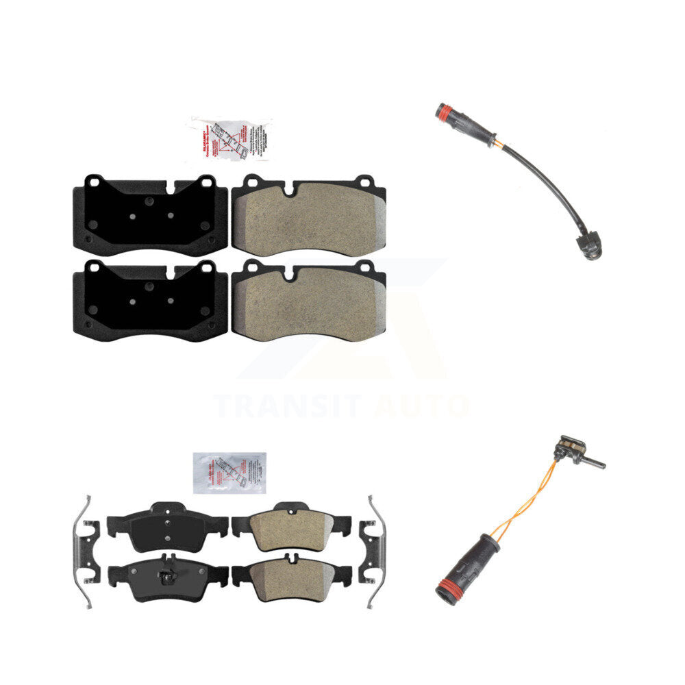 Ceramic Brake Pad & Wear Sensor Front Rear Kit For Mercedes-Benz S550 S450 CL550
