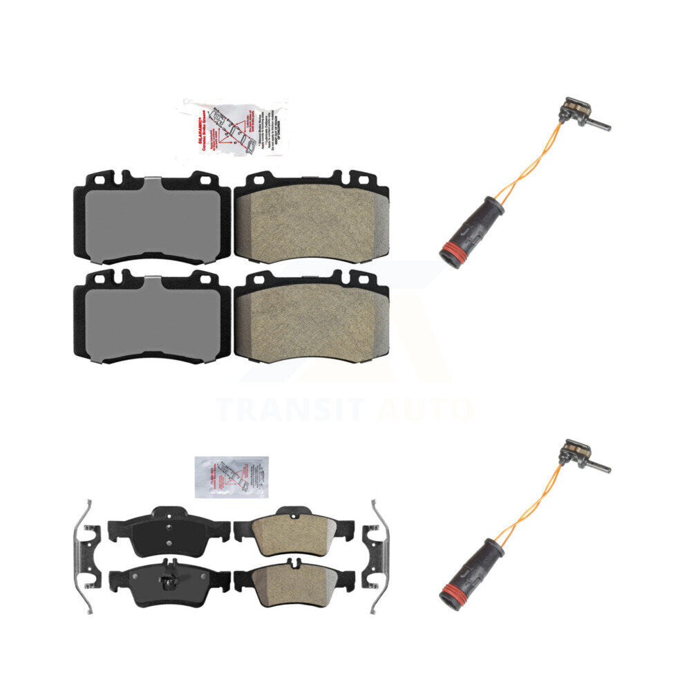 Ceramic Brake Pads Wear Sensor Front Rear Kit For Mercedes-Benz E350 SL500 SL550