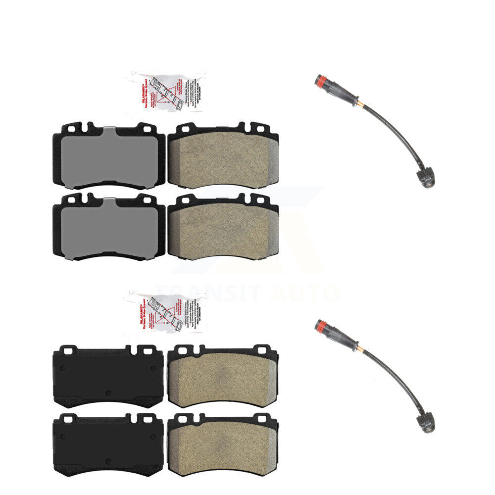 Ceramic Disc Brake Pads & Wear Sensor Front Rear Kit For Mercedes-Benz SLK55 AMG