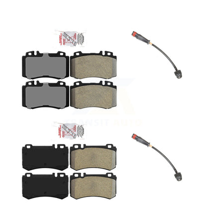 Ceramic Disc Brake Pads & Wear Sensor Front Rear Kit For Mercedes-Benz SLK55 AMG
