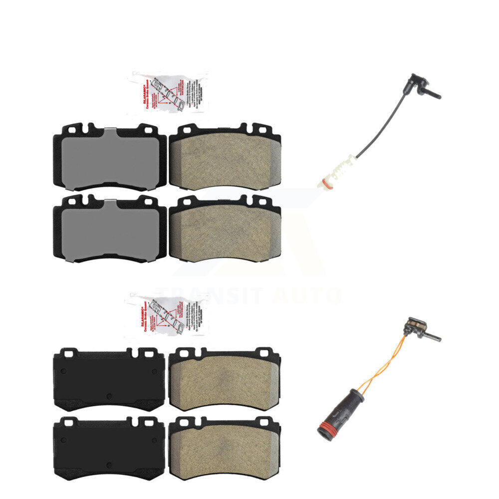 Ceramic Disc Brake Pads & Wear Sensor Front Rear Kit For Mercedes-Benz S600 5.5L