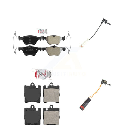 Ceramic Disc Brake Pads And Wear Sensors Front Rear Kit For Mercedes-Benz CLK320