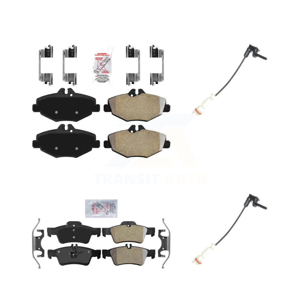 Ceramic Disc Brake Pads And Wear Sensors Front Rear Kit For Mercedes-Benz E320