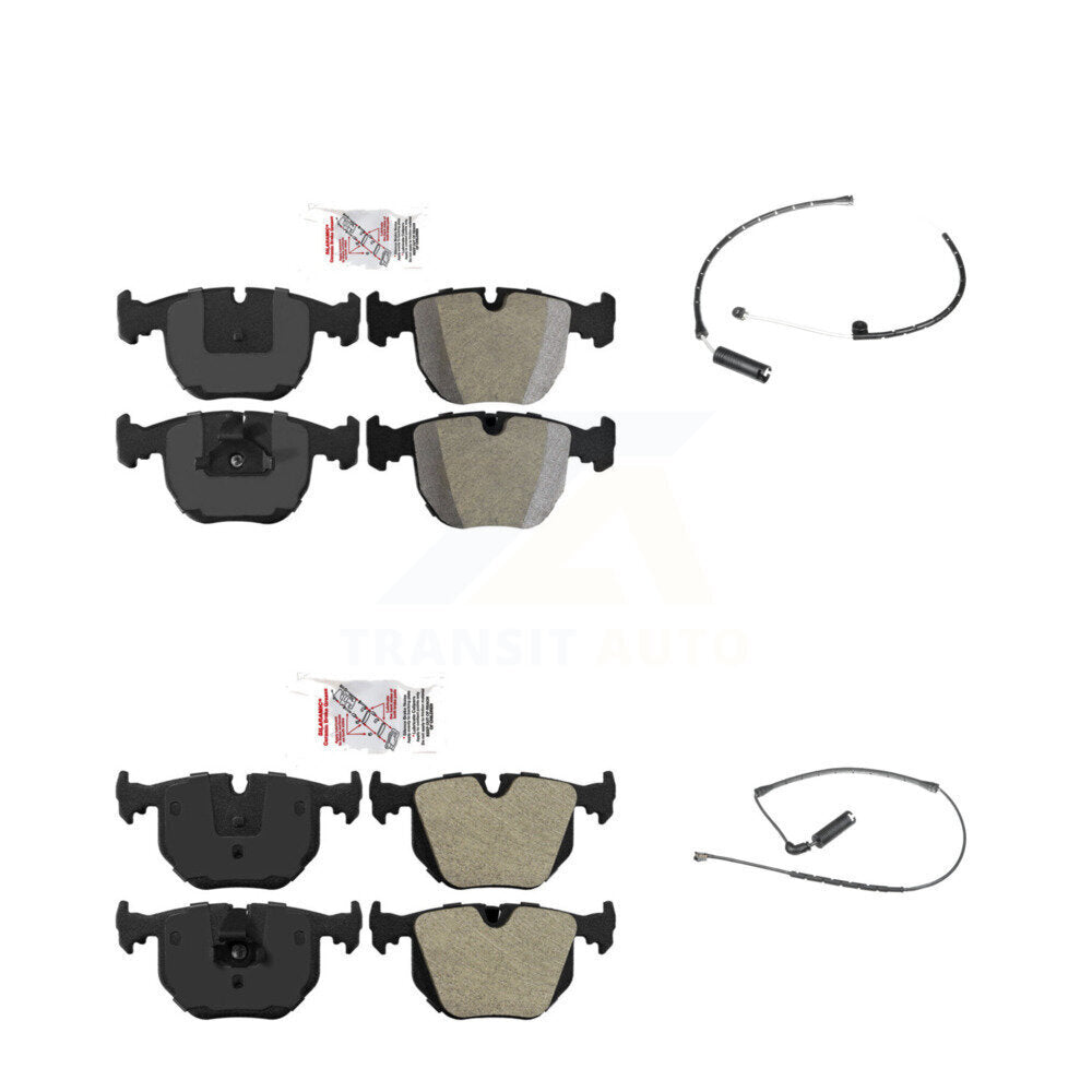 Ceramic Disc Brake Pads And Wear Sensors Front Rear Kit For BMW X5