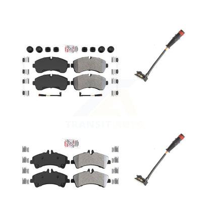Ceramic Brake Pads Extra Wear Sensor Front Rear Kit For Dodge Sprinter 3500 3.0L
