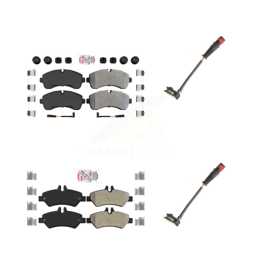 Ceramic Brake Pads Extra Wear Sensor Front Rear Kit For Dodge Sprinter 3500 3.0L