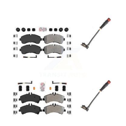 Ceramic Brake Pads Extra Wear Sensor Front Rear Kit For Dodge Sprinter 3500 3.0L