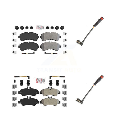 Ceramic Brake Pads Extra Wear Sensor Front Rear Kit For Dodge Sprinter 3500 3.0L