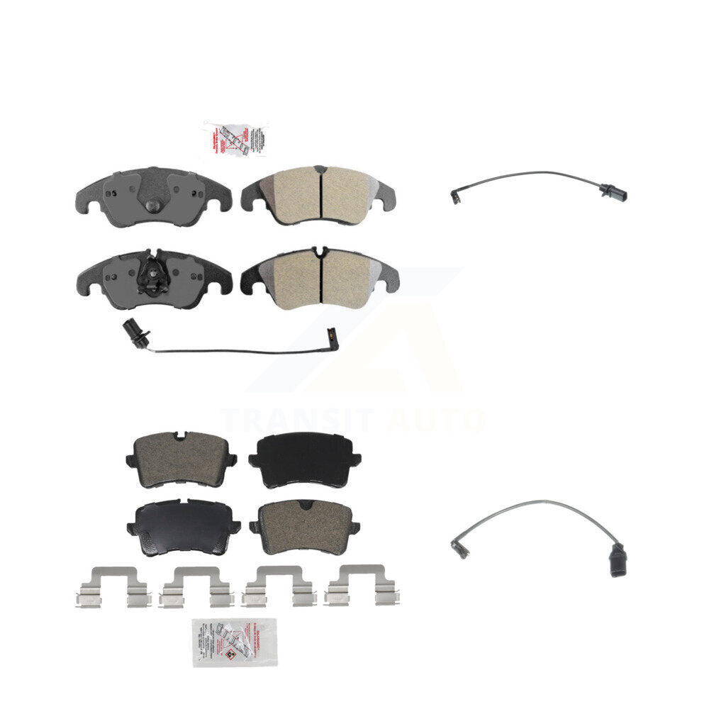 Ceramic Disc Brake Pads And Extra Wear Sensor Front Rear Kit For Audi A6 Quattro