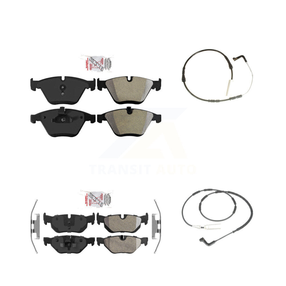 Ceramic Disc Brake Pads And Wear Sensors Front Rear Kit For BMW 328i