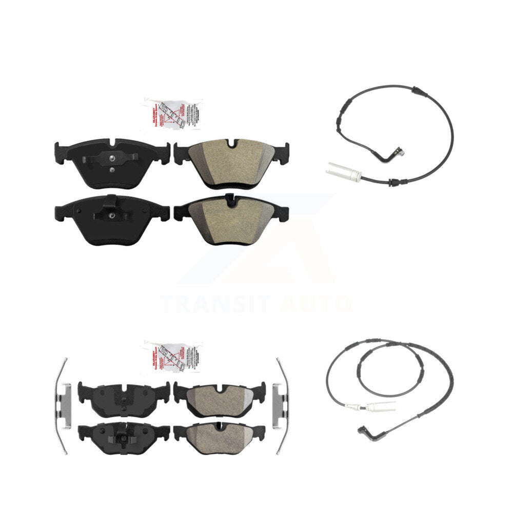 Ceramic Disc Brake Pads And Wear Sensors Front Rear Kit For BMW 328i 323i