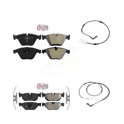 Ceramic Disc Brake Pads And Wear Sensors Front Rear Kit For BMW 328i 323i