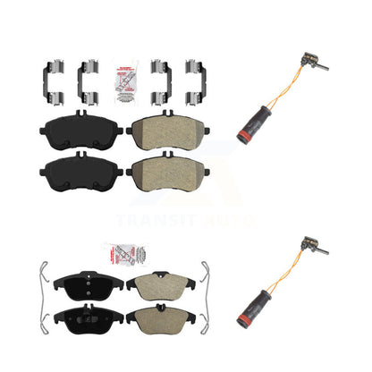 Ceramic Brake Pads & Wear Sensor Front Rear Kit For Mercedes-Benz C300 C250 C230