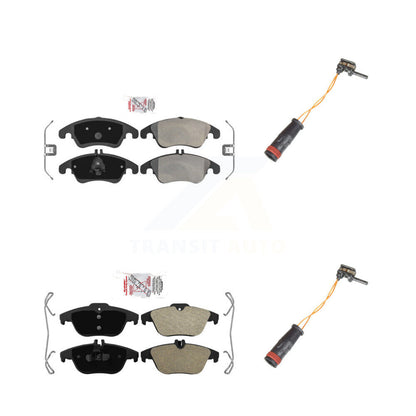 Ceramic Brake Pads & Wear Sensor Front Rear Kit For Mercedes-Benz C300 C350 E350