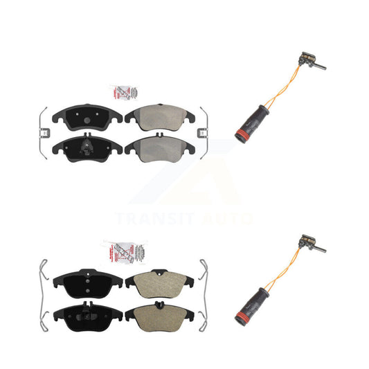 Ceramic Brake Pads & Wear Sensor Front Rear Kit For Mercedes-Benz C300 C350 E350