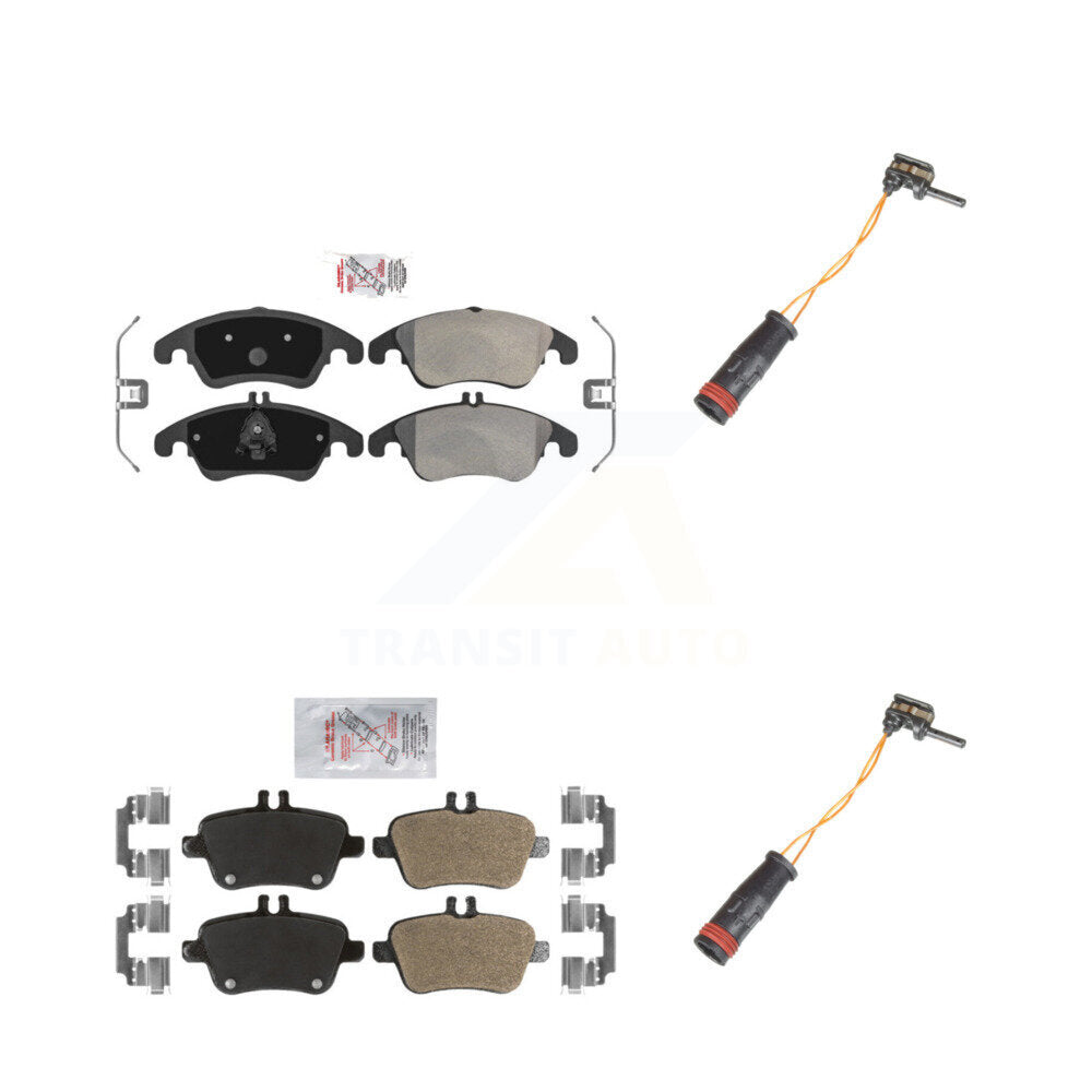 Ceramic Disc Brake Pads And Wear Sensors Front Rear Kit For Mercedes-Benz SLK350